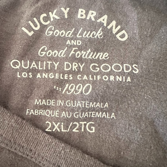 Lucky Brand Good Luck Fortune Skeleton Motorcycle Cotton T-Shirt Mens 2XL Biker - Picture 4 of 5